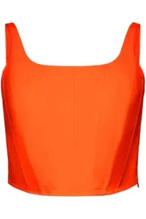 ESPRIT Korset top van cropped katoen-popeline