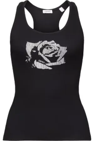 ESPRIT Katoenen tanktop met racerback en print