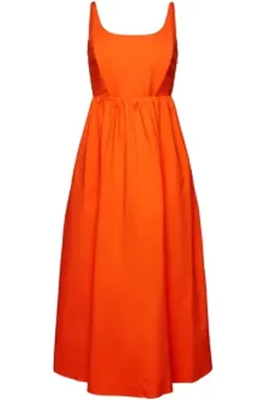 ESPRIT Popeline midi-jurk met baleinen