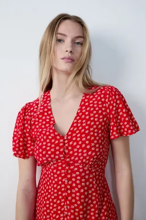 Etam Jurk met korte mouwen knoopsluiting en print - FINNA IMP - XS -
