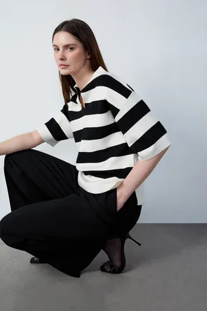 Etam Gestreepte polo met korte mouwen - GUNTER - XS -