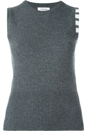 Thom Browne Sleeveless crew neck Shell Top With 4