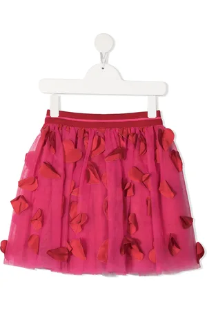 Simonetta Heart appliqu?? tulle skirt