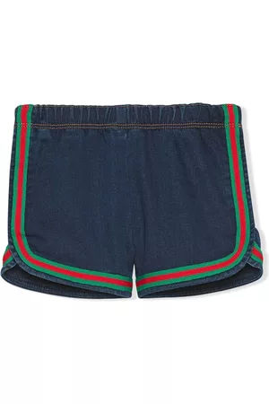 Gucci Stripe-trim denim shorts