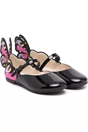 SOPHIA WEBSTER Instappers - Chiara embroidered-wing leather-blend shoes