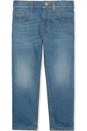 Gucci Embroidered-logo denim jeans
