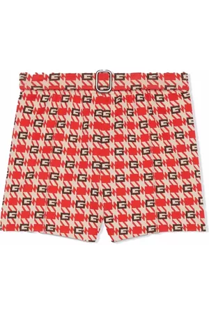 Gucci Kids G check belted shorts