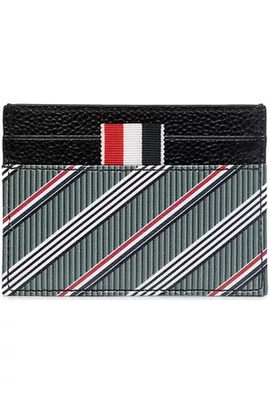 Thom Browne Heren Portefeuilles - RWB stripe leather cardholder