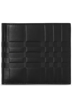 Burberry International embossed check leather wallet