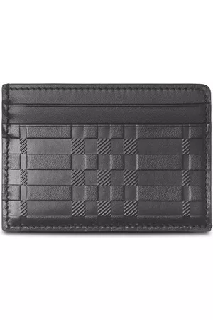 Burberry Embossed-check card holder