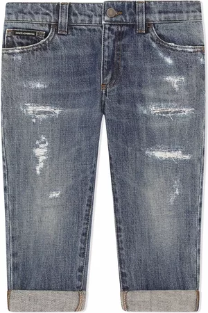 Dolce & Gabbana Meisjes Jeans - Distressed stonewash jeans