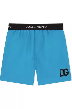 Dolce & Gabbana Kids Jongens Shorts - Embroidered logo swim shorts