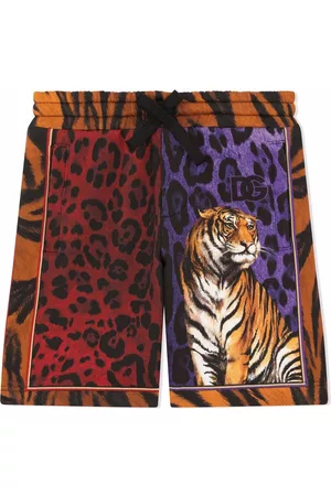 Dolce & Gabbana Kids Tiger-graphic leopard-pint shorts