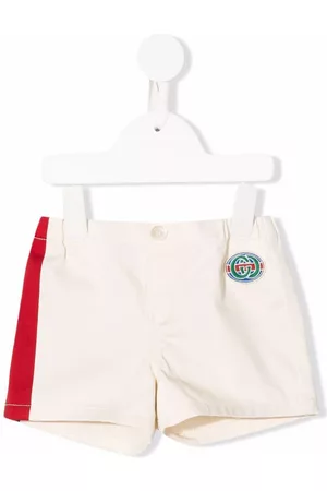 Gucci Kids Jongens Shorts - Logo-patch side-stripe shorts