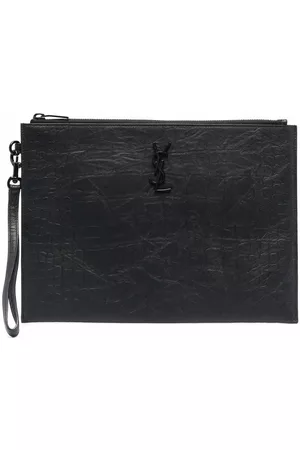 Saint Laurent Logo-plaque leather iPad case