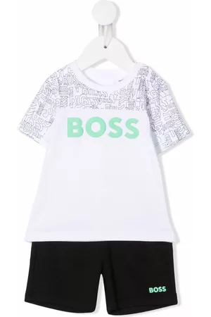 BOSS Kidswear Logo-print cotton short set