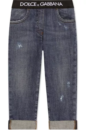 Dolce & Gabbana Logo-waistband straight-leg jeans