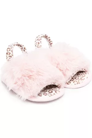 MONNALISA Leopard-print faux-fur sandals