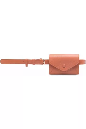 Coccinelle Embossed-logo pebble-leather belt