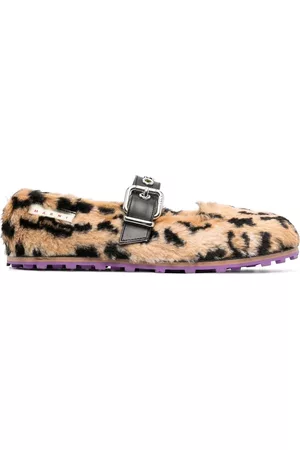 Marni Dames Pumps - Leopard-print fur shoes