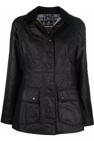Barbour Wax-coated buttoned-up jacket