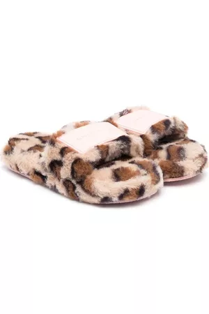 The Marc Jacobs Meisjes Slippers - Leopard-print faux-fur slippers