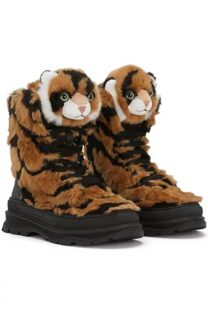 Dolce & Gabbana Tiger-shaped faux-fur boots