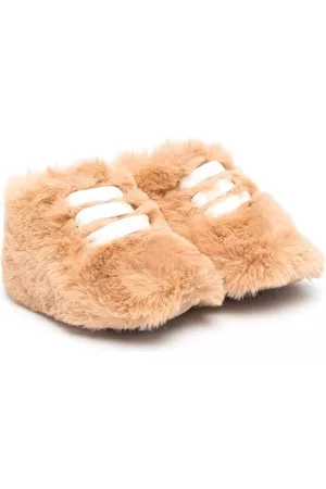 MONTELPARE TRADITION Faux-fur lace-up sneakers