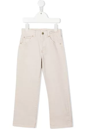 Chloé Embroidered-logo straight-leg jeans