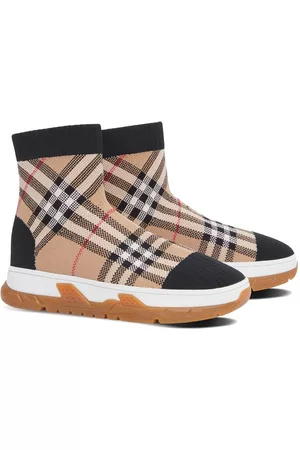 Burberry Vintage-check stretch-knit sock sneakers
