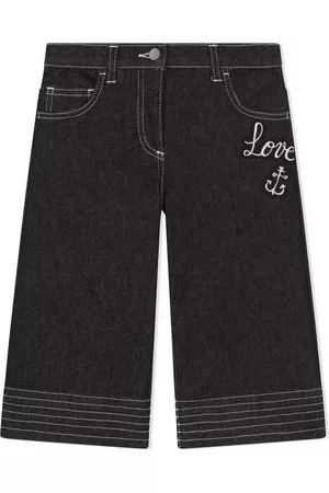 Dolce & Gabbana Embroidered-slogan denim jeans