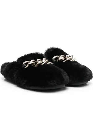 Nº21 Chain-detail faux fur loafers