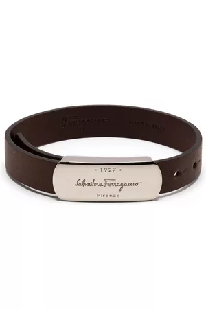 Salvatore Ferragamo Heren Leren Armbanden - Logo-buckle leather bracelet