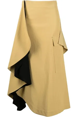 Colville Asymmetric draped ruffle midi