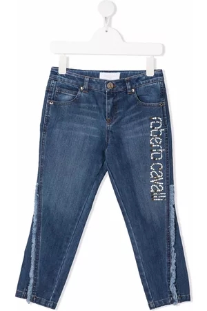 Roberto Cavalli Logo-embellished slim-cut jeans