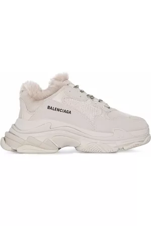 Balenciaga Dames Sneakers - Triple S faux-fur sneakers