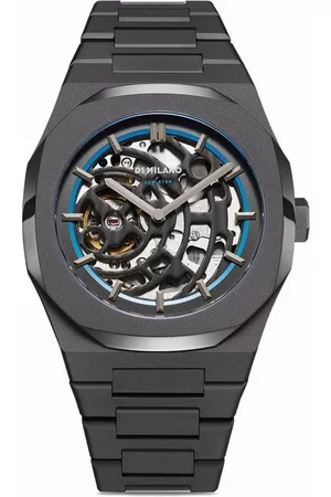D1 MILANO Heren Horloges - Skeleton Sandblast Blue 41.5mm