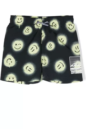 Molo Niko smiley face-print swim shorts