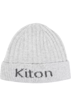 Kiton Heren Mutsen van Kasjmier - Logo-intarsia cashmere beanie