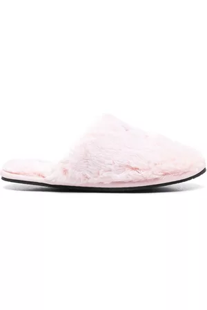 Calvin Klein Logo appliqué faux-fur slippers