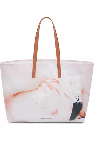 Mansur Gavriel Dames Shoppers - Flamingo-print tote bag