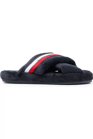 Tommy Hilfiger Dames Slippers - Crossover straps faux-fur slippers