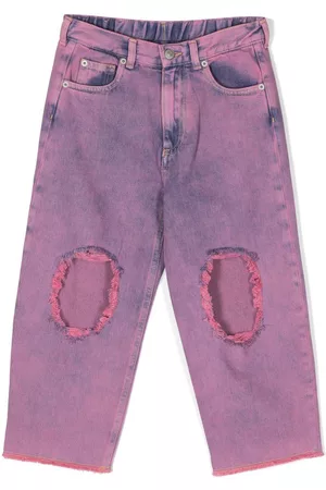 Maison Margiela Straight - Ripped-detail straight-leg jeans