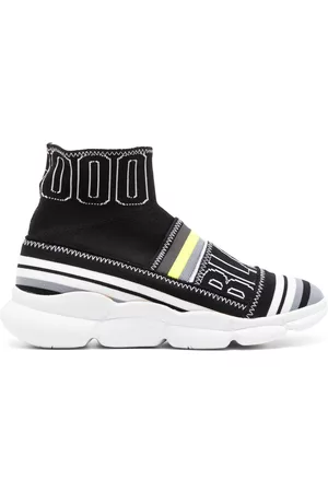 Msgm Sock-style contrast-stick sneakers