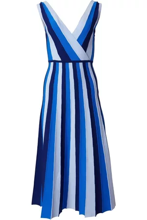 Carolina Herrera Striped V-neck midi dress