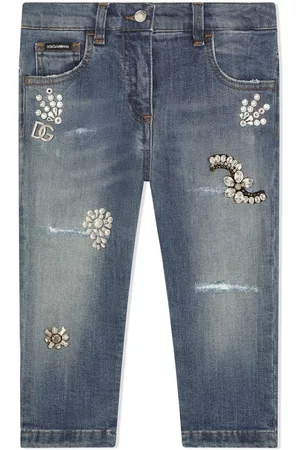 Dolce & Gabbana Kids Sequin-embellished slim jeans