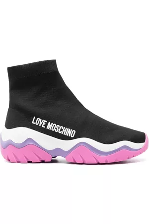 Love Moschino Wave-sole sock-style sneakers