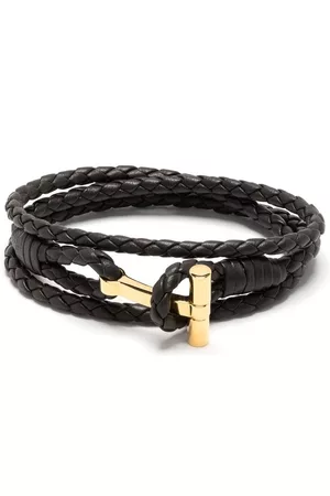 TOM FORD Woven leather wrap bracelet
