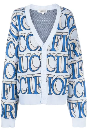 Fiorucci Monogram intarsia-knot logo cardigan