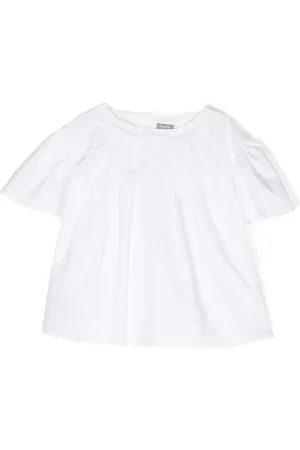 Il gufo Pleated flutter sleeves T